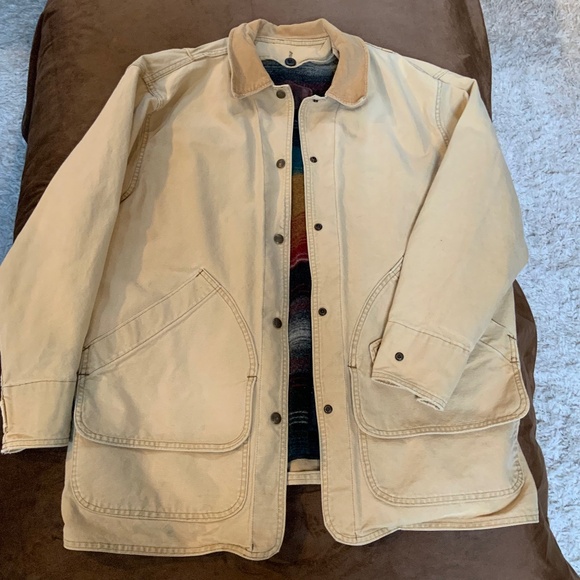 Woolrich Tan M Canvas Coat with removable blanket lining Vintage Classic - Picture 3 of 12